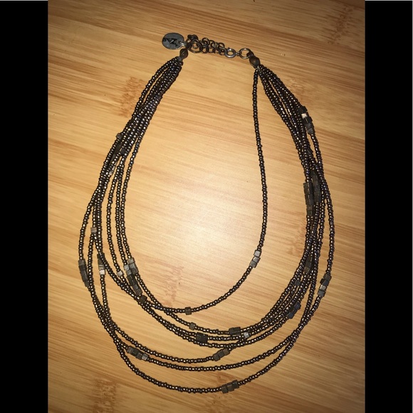 Copper Bronze Color Beaded Multi-strand Necklace - Picture 2 of 5